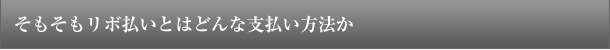 そもそもリボ払いとはどんな支払い方法か